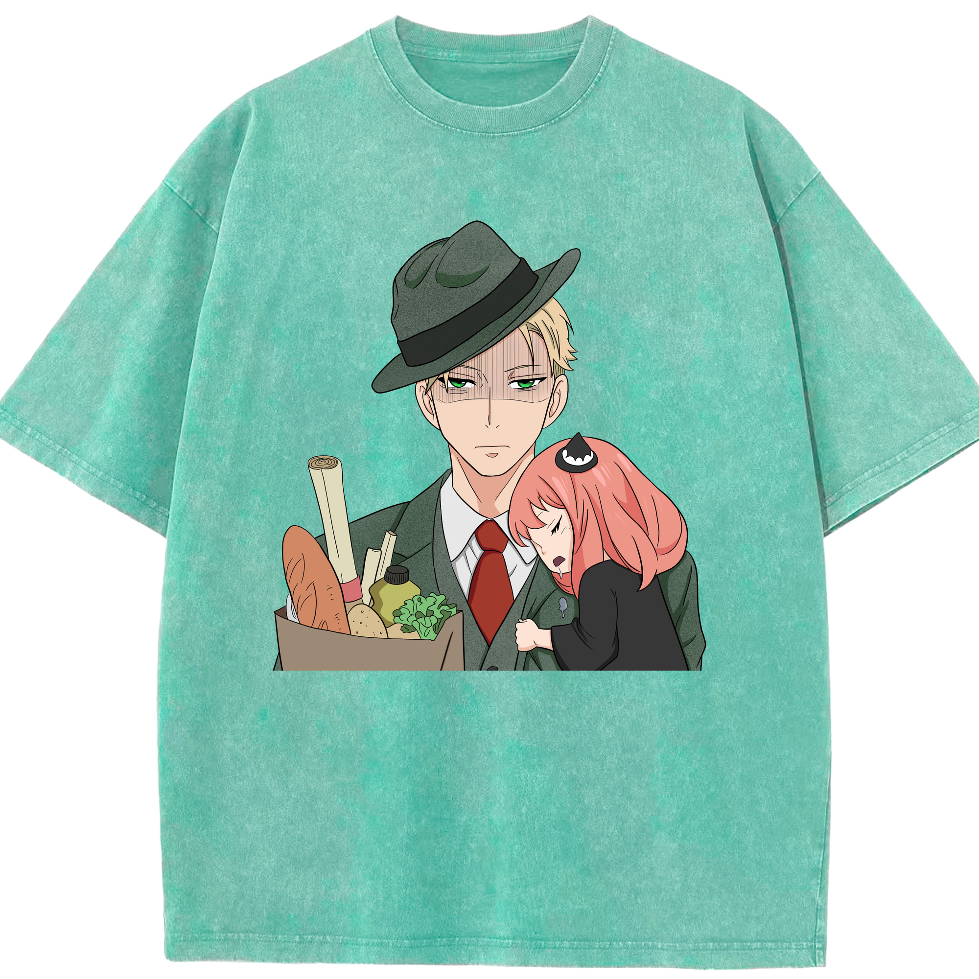 （画像用） SPY×FAMILY间谍家家酒 綿100% ヴィンテージ風 半袖Tシャツ（フロントプリント）